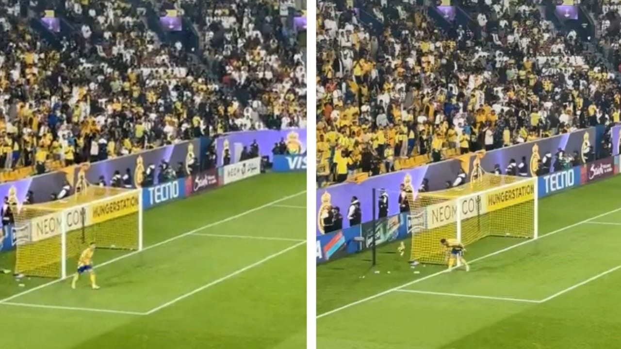 رونالدو يبعد شال النصر عن الأرض .. فيديو